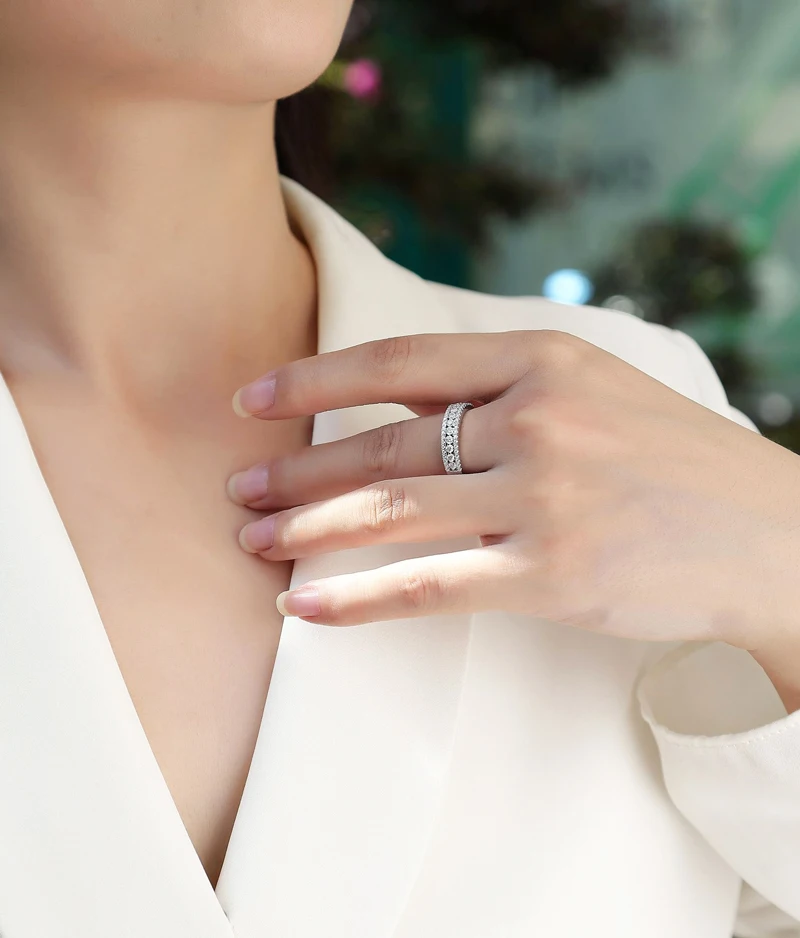 DJMAX Luxury Moissanite Rings for Women Engagement Original 925 Sterling Silver Jewelry Women's Moissanite Diamond Ring New