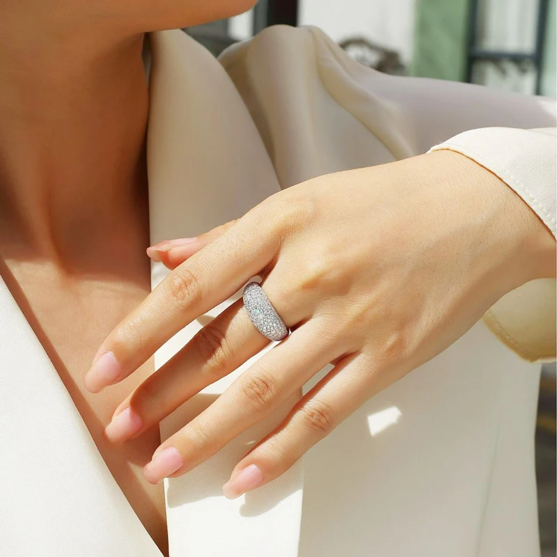 DJMAX Luxury Moissanite Rings for Women Engagement Original 925 Sterling Silver Jewelry Women's Moissanite Diamond Ring New