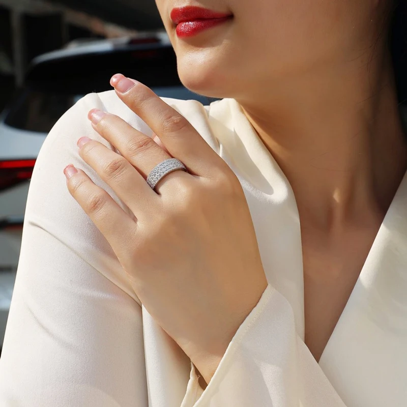 DJMAX Luxury Moissanite Rings for Women Engagement Original 925 Sterling Silver Jewelry Women's Moissanite Diamond Ring New