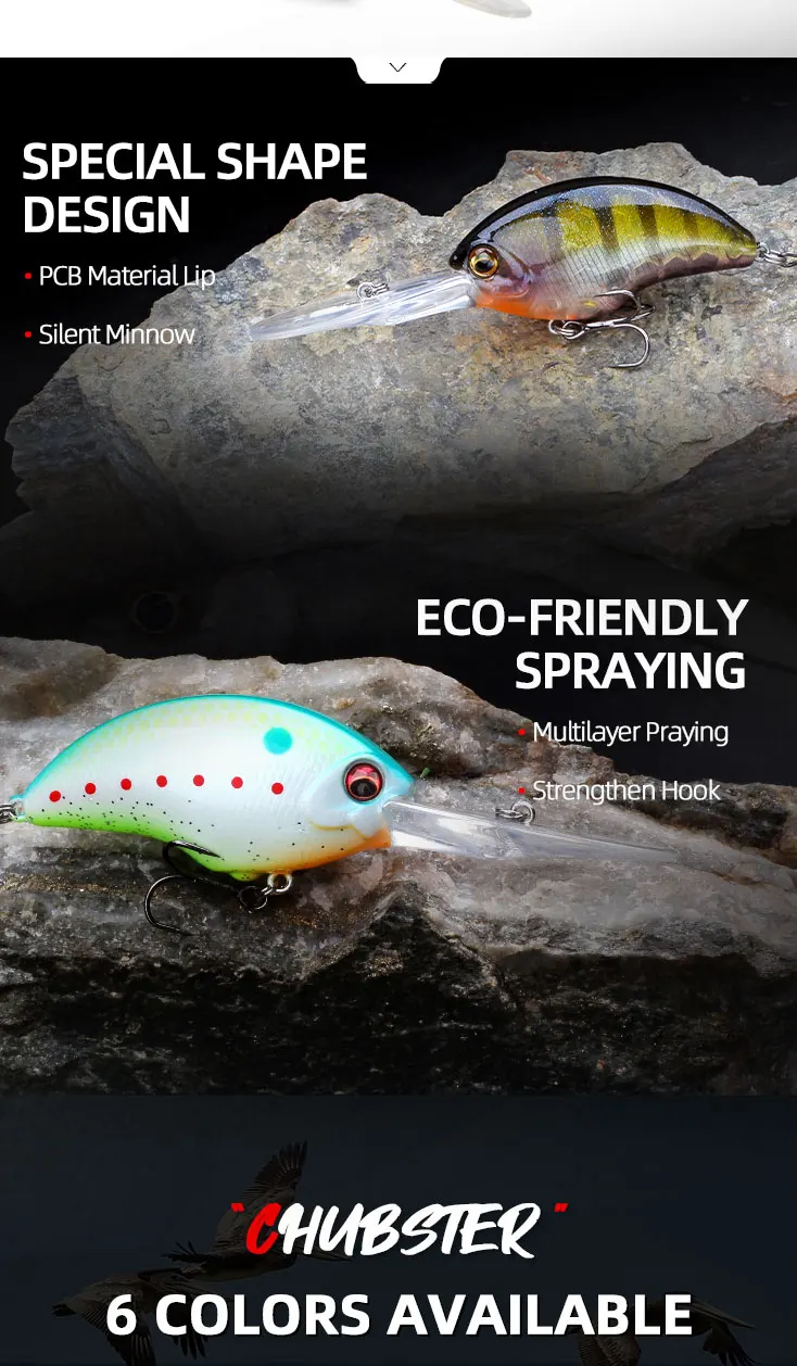 LETOYO 12.5g 52mm Crank Fishing Bait Floating Crankbait Wobbler Pike Bass Lure Artificial Bait