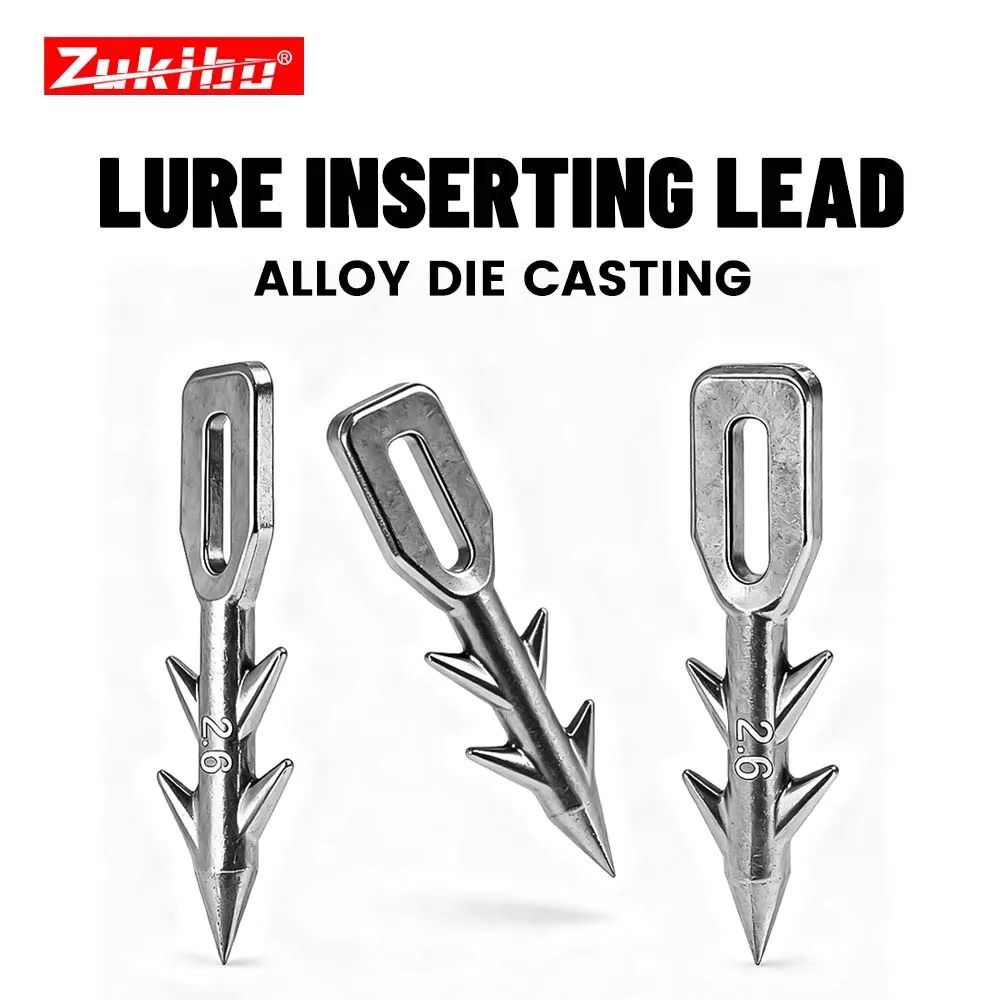 ZUKIBO 10PCS Worm Lure Weight Insert Fishing Sinkers 0.6/0.9/1.3/1.8/2.2/2.6g Nail Sinker Used Carp Fishing Accessories