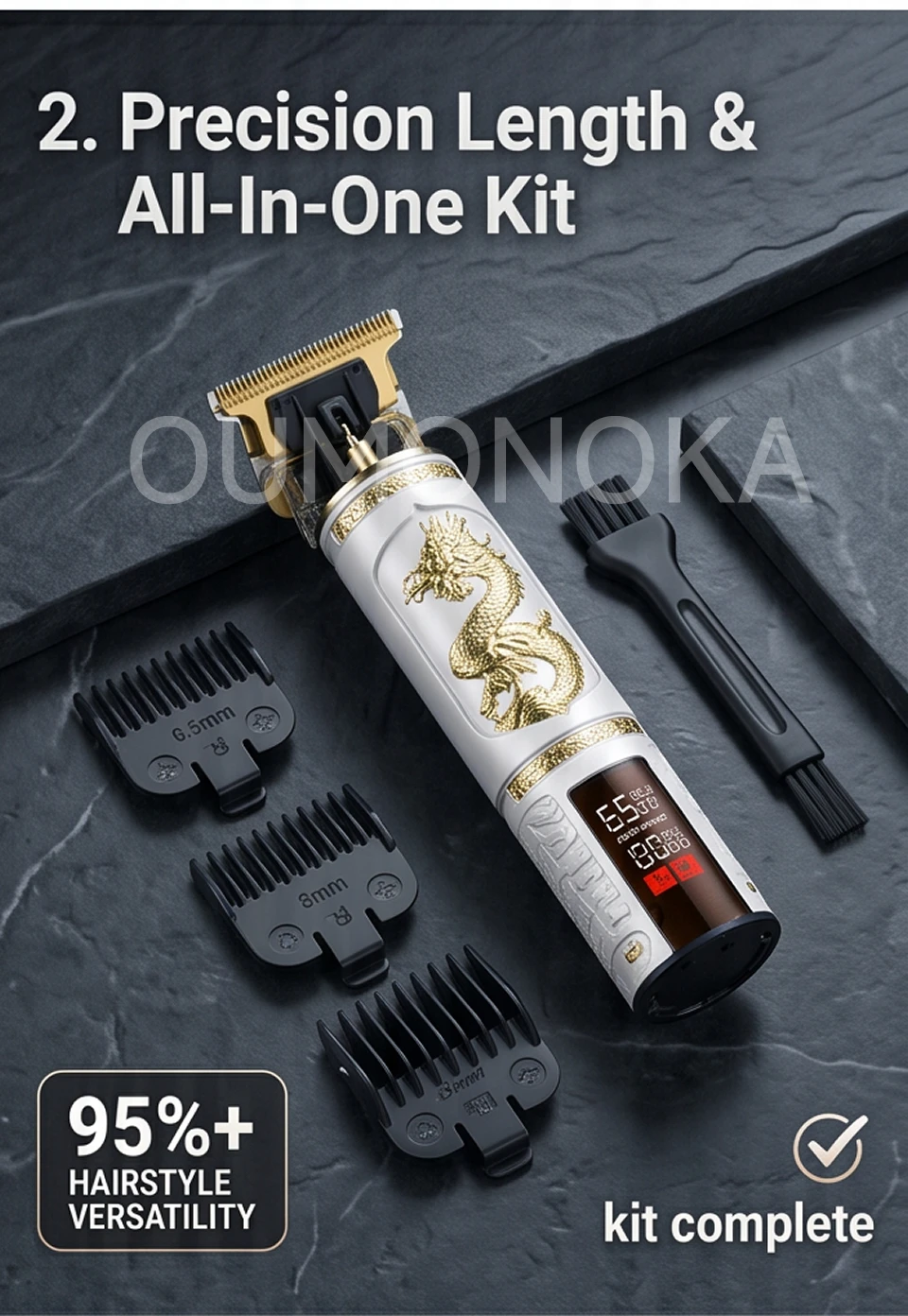 Professional  Carving Hair Clipper Hair Cutting Machine Barber Rechargeable Metal Haircut Machine Clipper for Men Hair Trimmer