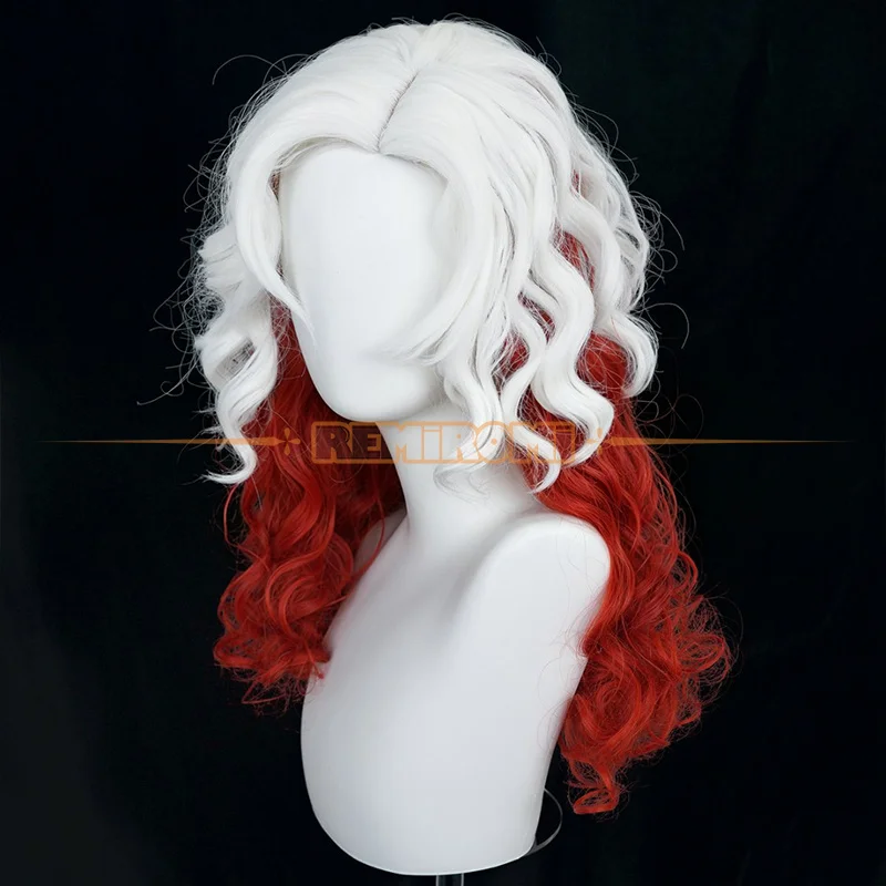 Rogue Cosplay Wig Anna Marie Wine Red Long Fluffy Curls Rogue X-Men Evolution Heat Resistant + Wig Cap for Halloween