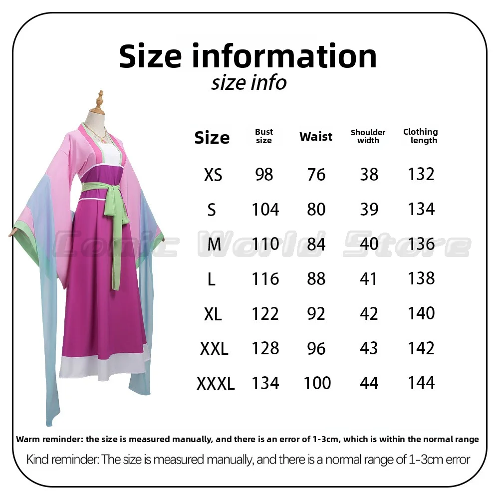 Maomao Cosplay Costume Wig Anime The Apothecary Mao Mao Plus Size Pink Dress Halloween Carnival Party for Women Lady