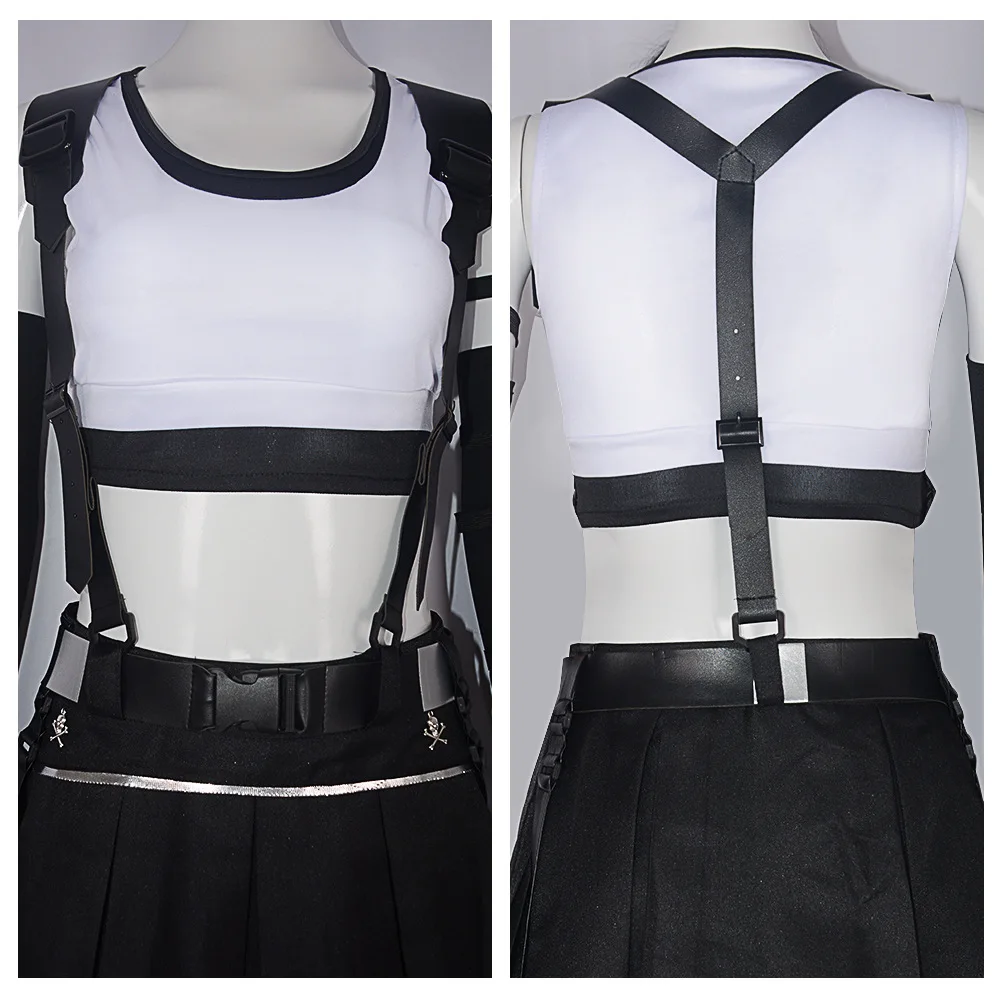Tifa Lockhart Cosplay Costume Carnival Uniform Wig Anime Halloween Costumes Women Game