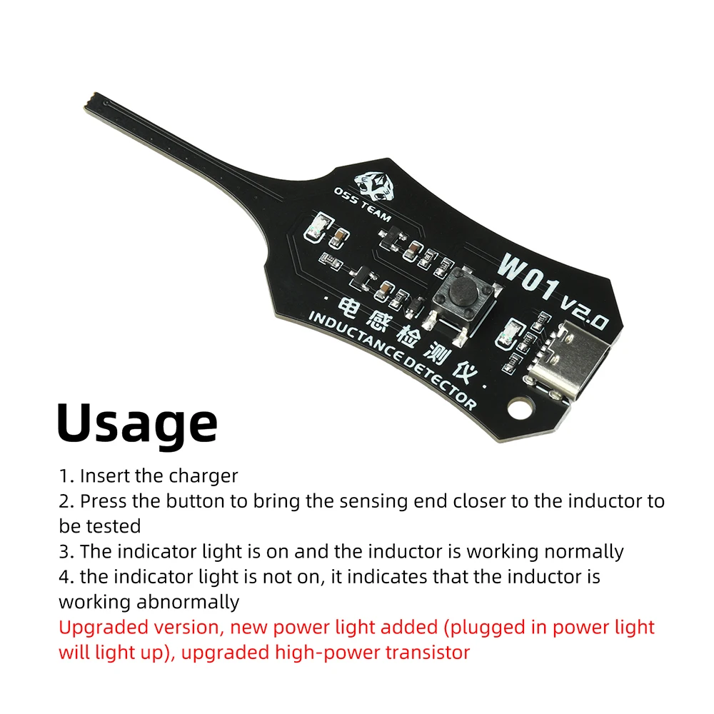 Smart Induction Tester for Mobile Phone Motherboard Coil Fault Detection with Type-C Interface Rapid Troubleshooting Tool