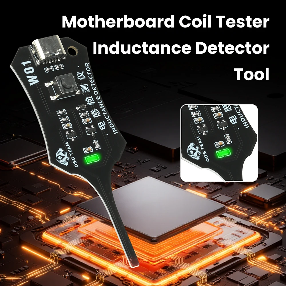 Inductance Tester Mainboard Coil Inductance Detector Tool Repair Electromagnetic Induction Quick Fault Check Type C Interface