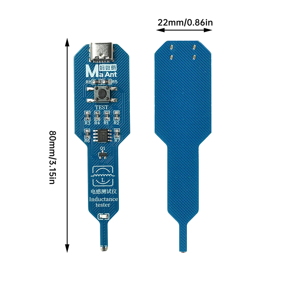 Inductance Tester Mainboard Coil Inductance Detector Tool Repair Electromagnetic Induction Quick Fault Check Type C Interface