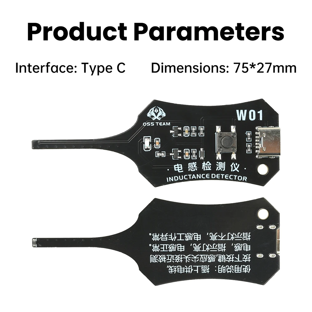 Inductance Tester Mainboard Coil Inductance Detector Tool Repair Electromagnetic Induction Quick Fault Check Type C Interface