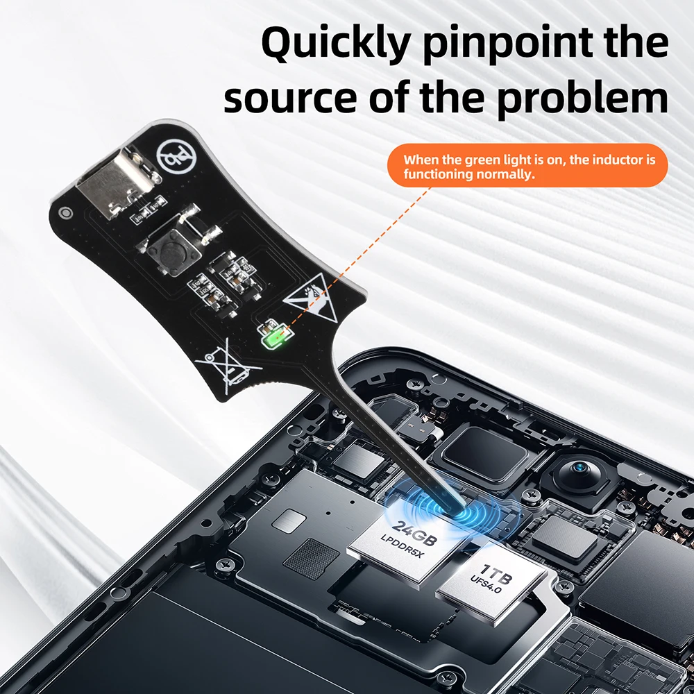 Inductance Tester Mainboard Coil Inductance Detector Tool Repair Electromagnetic Induction Quick Fault Check Type C Interface