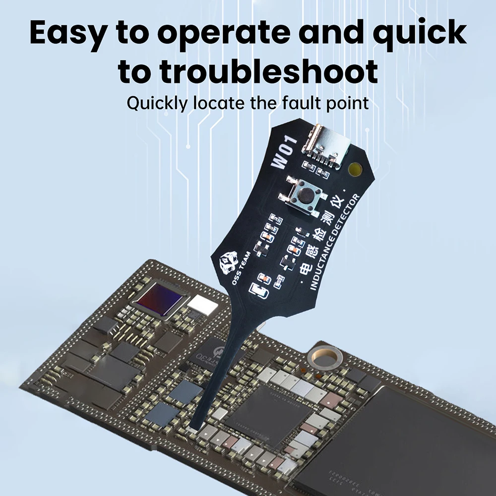 Inductance Tester Mainboard Coil Inductance Detector Tool Repair Electromagnetic Induction Quick Fault Check Type C Interface