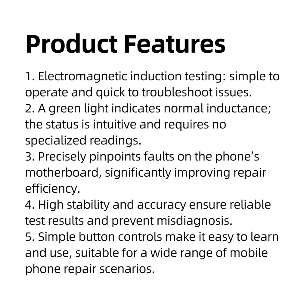 DC 5V Type C Capacitor Inductance Tester Electromagnetic Induction Detector Quick Fault Checking Tool for Mobile Phone Motherboa