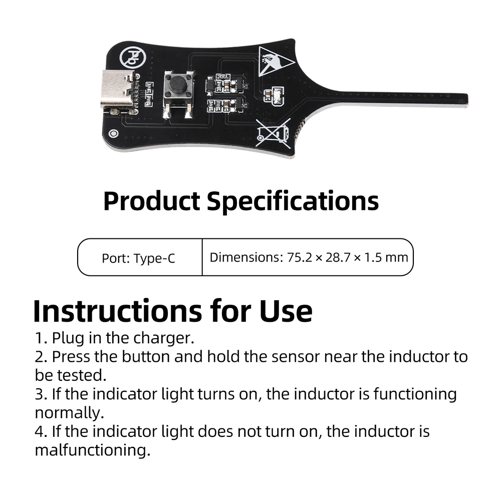 DC 5V Type C Capacitor Inductance Tester Electromagnetic Induction Detector Quick Fault Checking Tool for Mobile Phone Motherboa