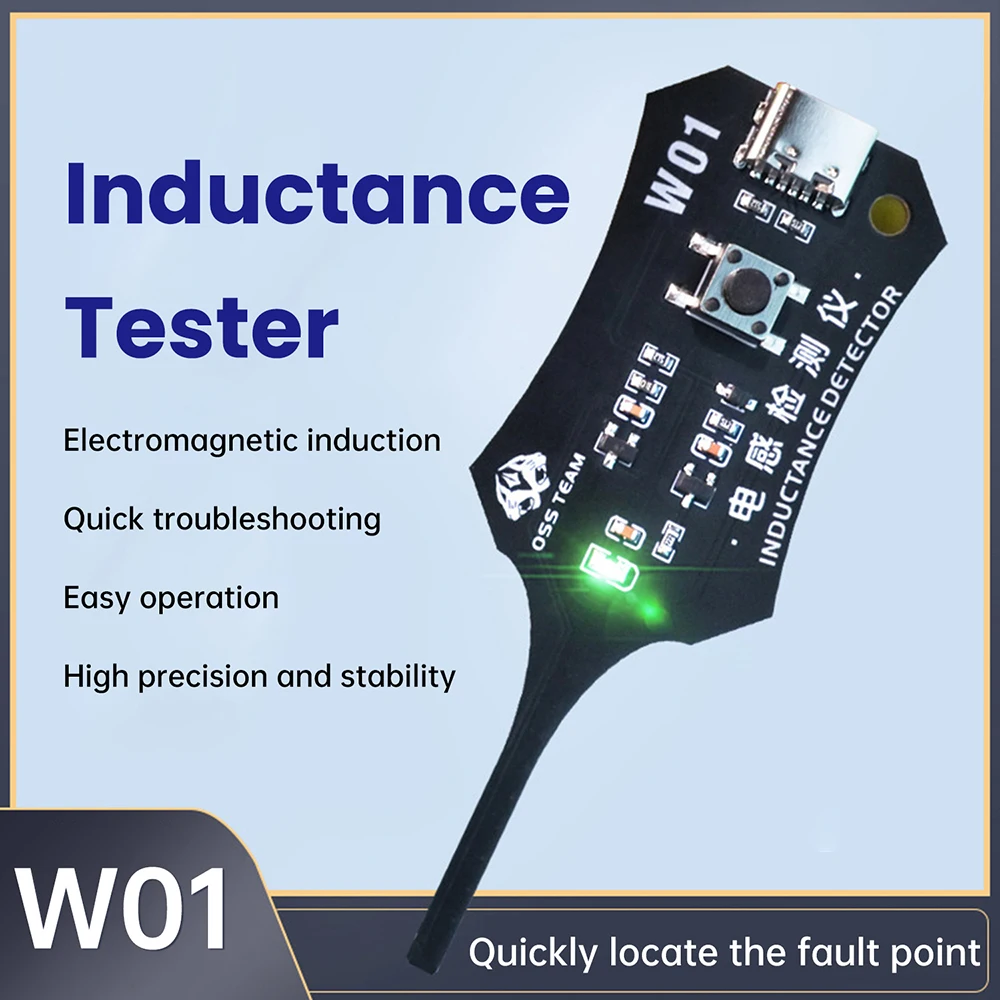 Smart Induction Tester Type-C Coil Tester for Motherboard Component Rapid Troubleshooting with Green Light Indicator