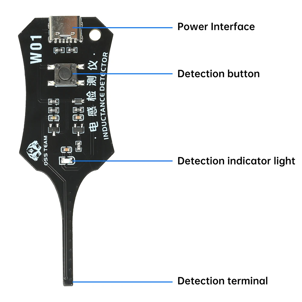 Smart Induction Tester Type-C Coil Tester for Motherboard Component Rapid Troubleshooting with Green Light Indicator