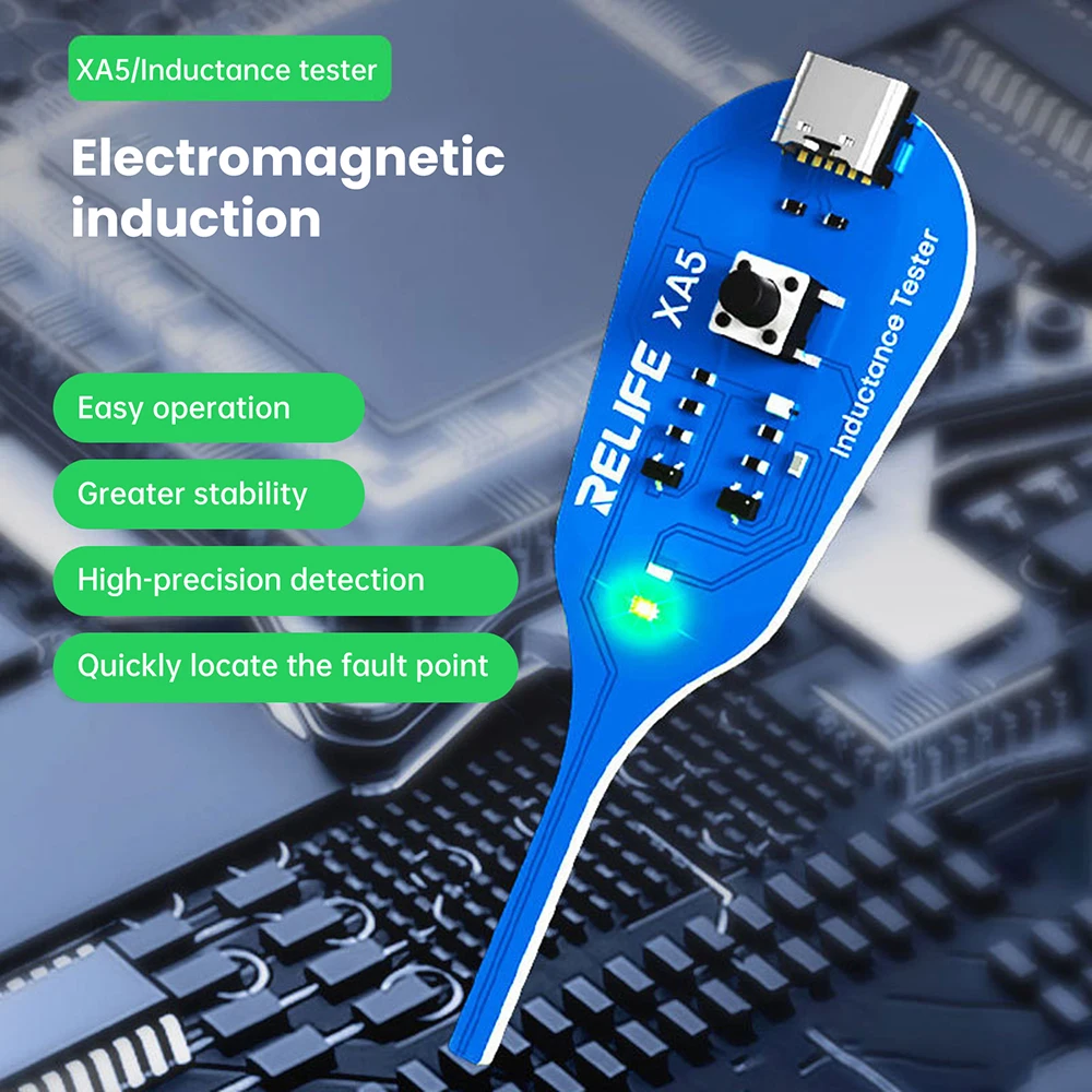 XA5 Inductance Tester Type-C Power for PC Repair Electromagnetic Induction Quick Fault Check Coil Tester Inductor Detector Tools