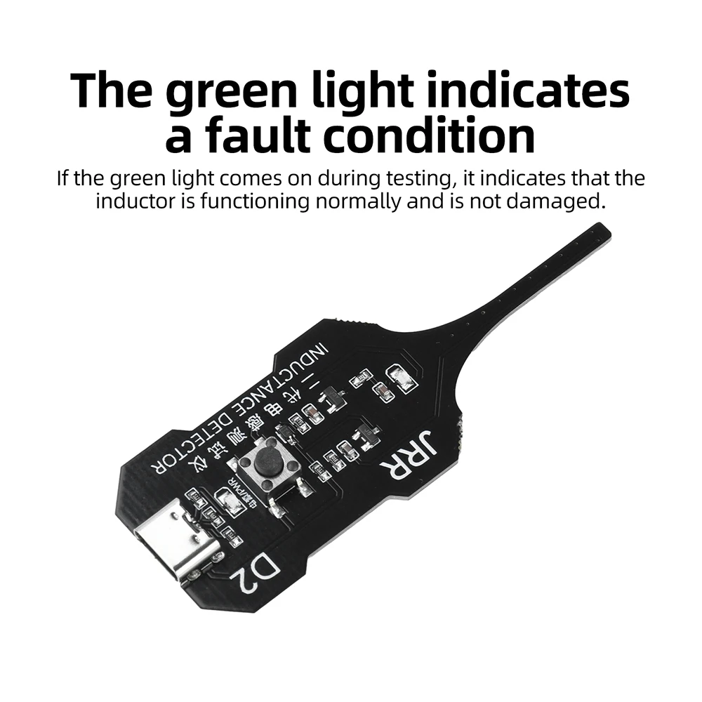 Upgraded D2 Inductance Tester Type-C Power LED Indicator for Electronic Motherboard Coil Repair & Troubleshooting