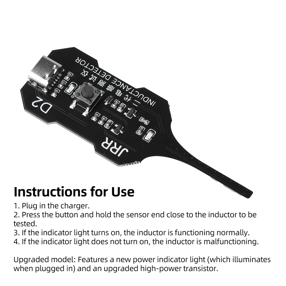 Upgraded D2 Inductance Tester Type-C Power LED Indicator for Electronic Motherboard Coil Repair & Troubleshooting