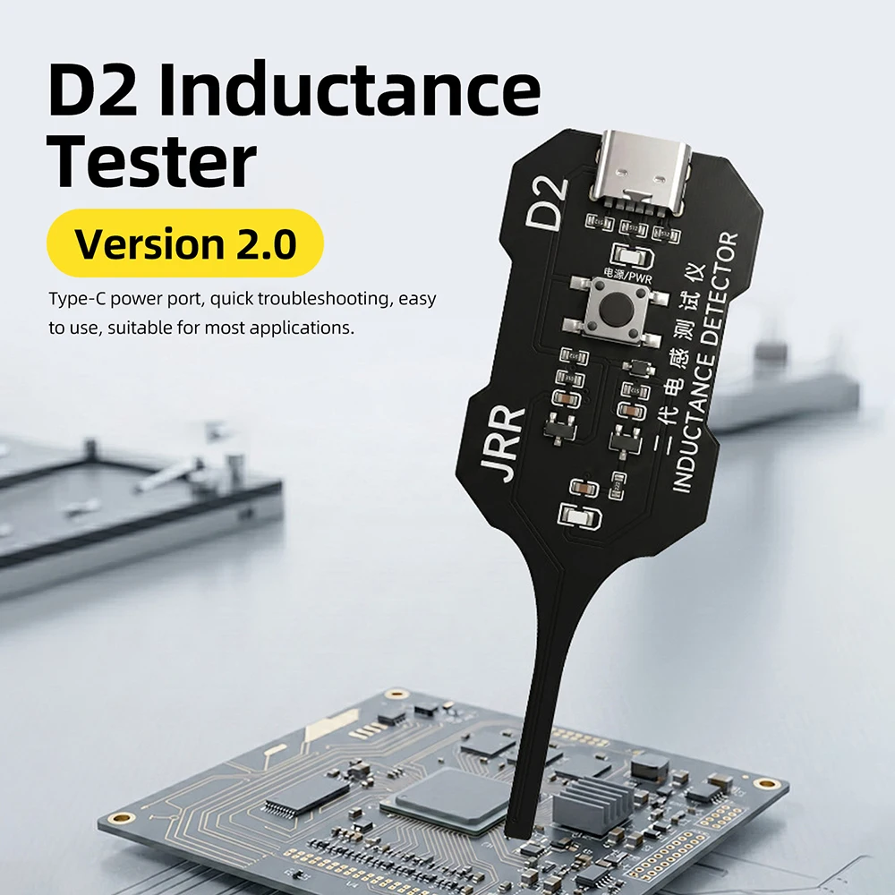Upgraded D2 Inductance Tester Type-C Power LED Indicator for Electronic Motherboard Coil Repair & Troubleshooting