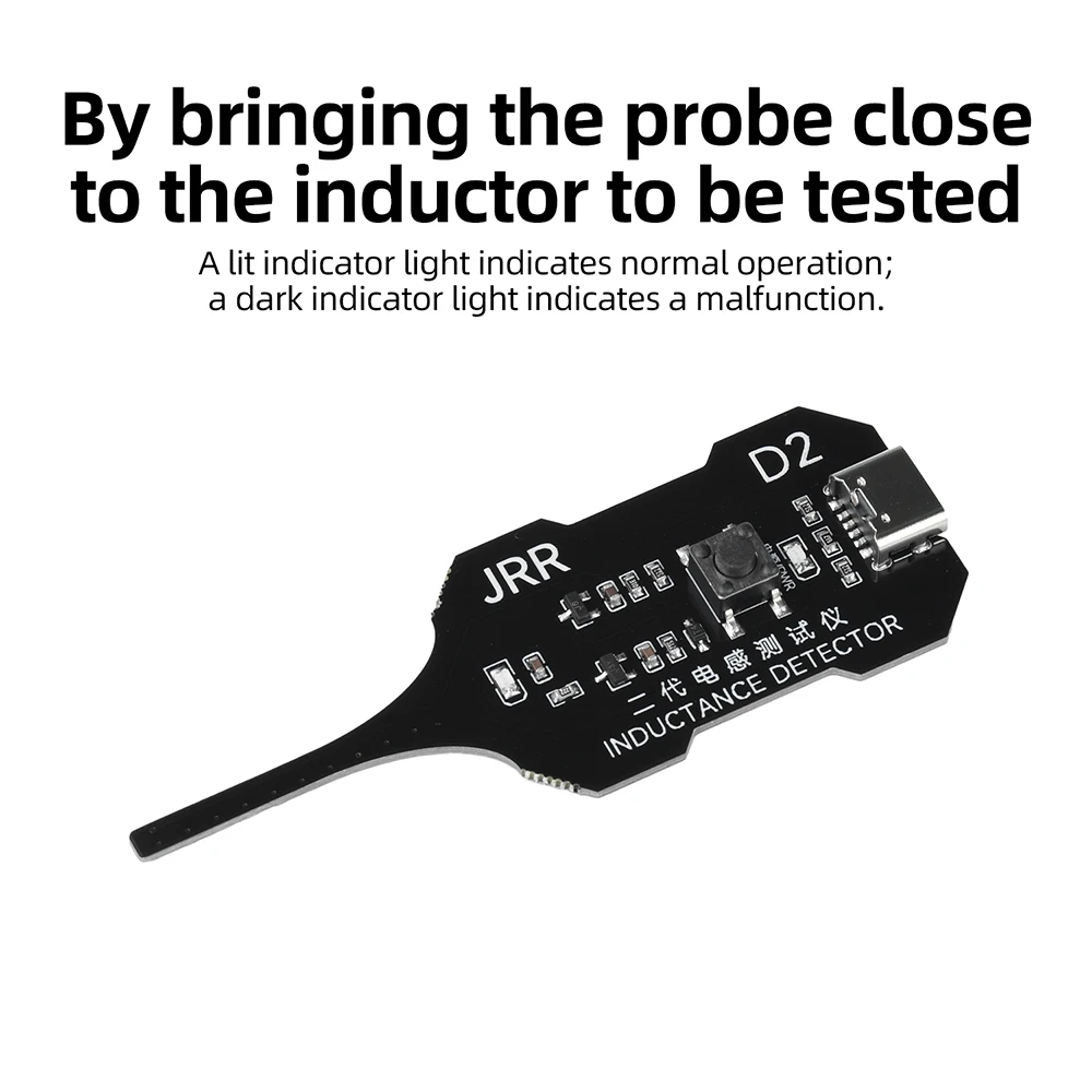 Upgraded D2 Inductance Tester Type-C Power LED Indicator for Electronic Motherboard Coil Repair & Troubleshooting