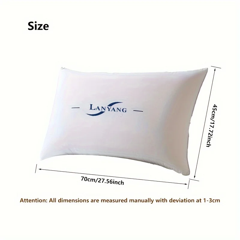 LANYANG1pc Luxury White Rebound High Pillow Core, 5Star Hotel Grade Pillow, High-Quality Sleep Aid High Pillow for Home Bedrooms