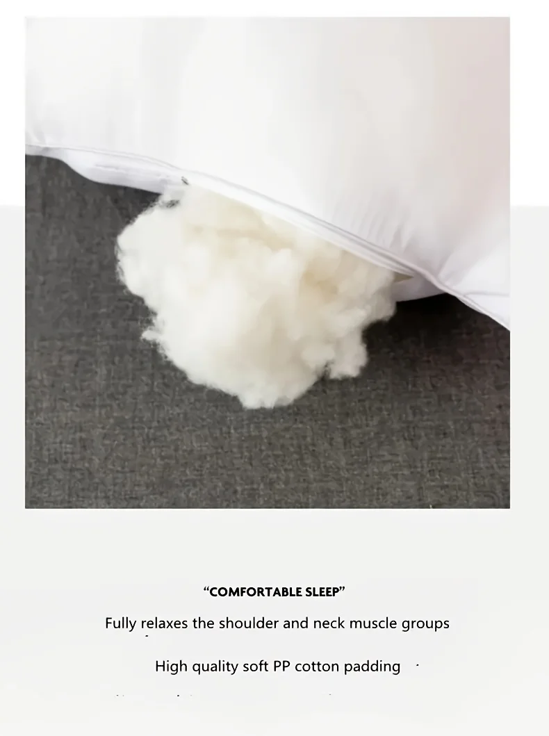 LANYANG1pc Luxury White Rebound High Pillow Core, 5Star Hotel Grade Pillow, High-Quality Sleep Aid High Pillow for Home Bedrooms