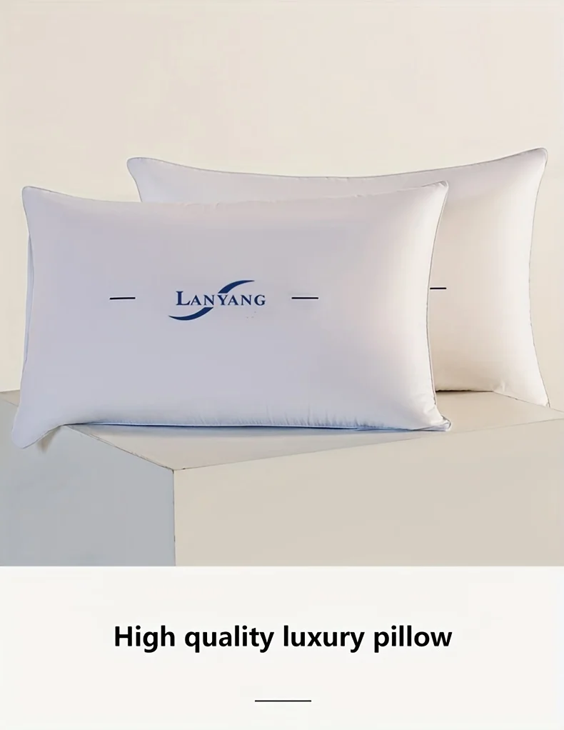 LANYANG1pc Luxury White Rebound High Pillow Core, 5Star Hotel Grade Pillow, High-Quality Sleep Aid High Pillow for Home Bedrooms