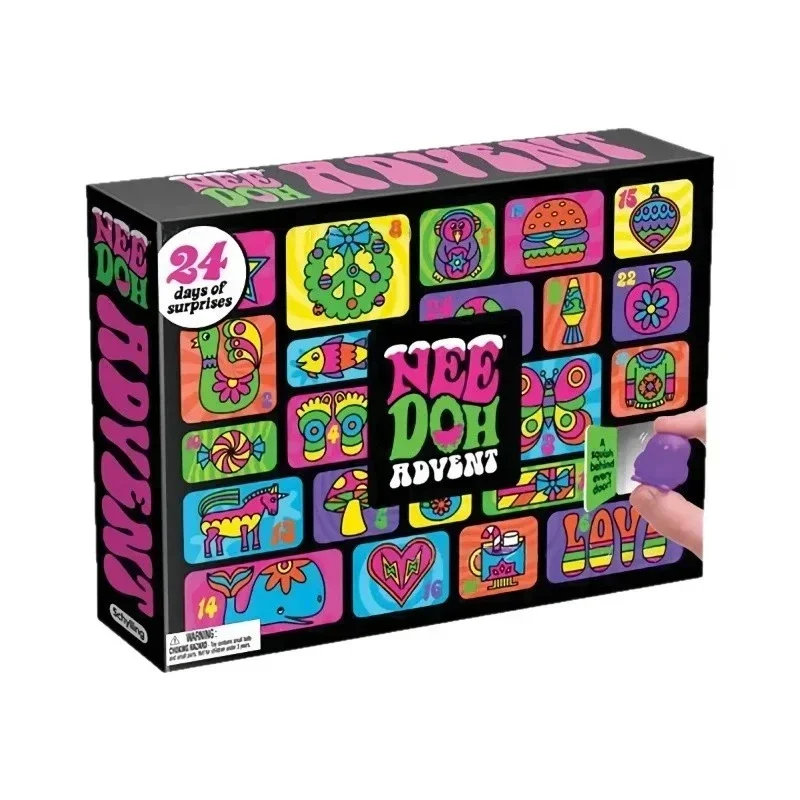 NeeDoh 2026 Advent Calendar,13/24 Day 3D PVC Countdown,Christmas New Year Surprise Gift