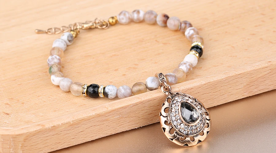 Kinel Luxury 585 Rose Gold Color Natural Zircon Bracelets Women 7mm Curb Cuban Chain Link Bracelet Fashion Punk Vintage Jewelry