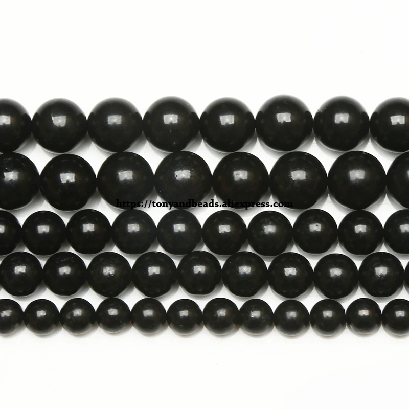Genuine Semi-precious Natural Shungite Stone Round Loose Beads 6 8 10 MM Pick Size Jewelry Making