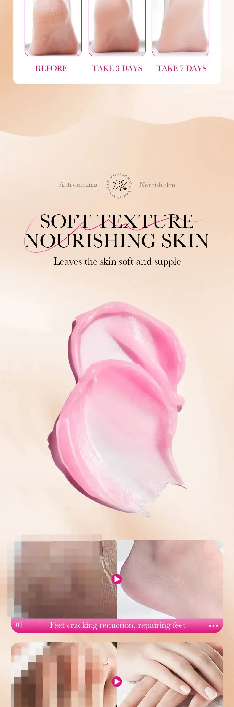 Anti-Drying Foot Cream Crack Resistance Special Care Cream Nourishing Moisturizing Dead Skin Remover Heel Repair Feet Care Cream