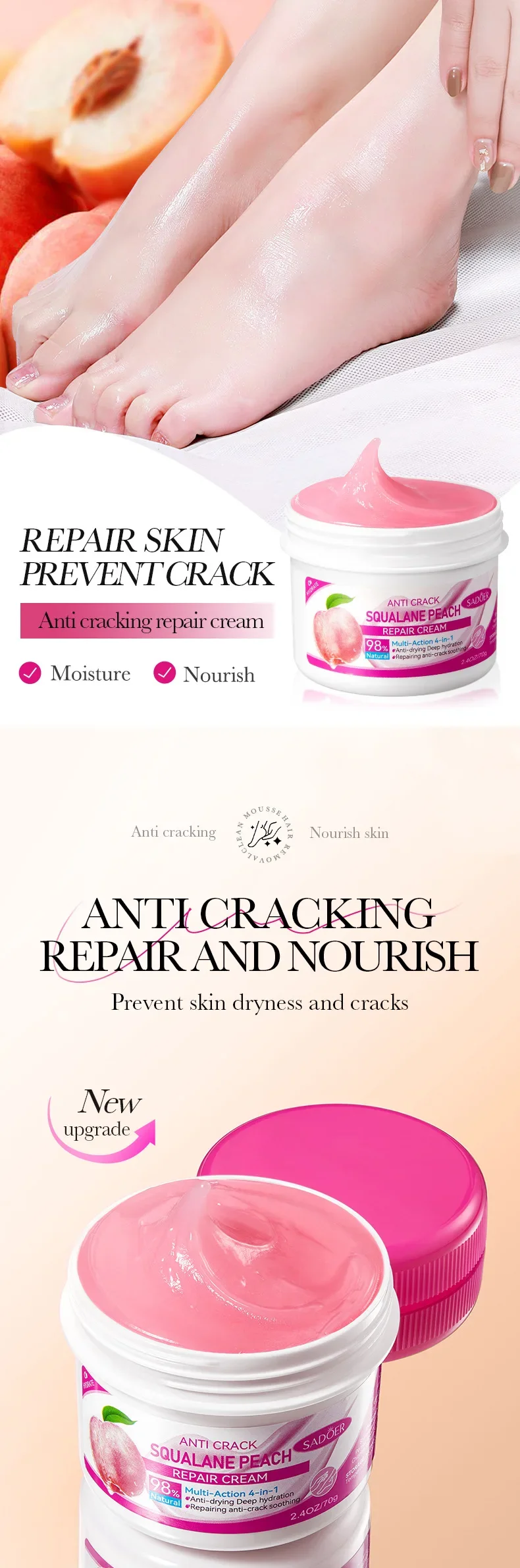 Anti-Drying Foot Cream Crack Resistance Special Care Cream Nourishing Moisturizing Dead Skin Remover Heel Repair Feet Care Cream