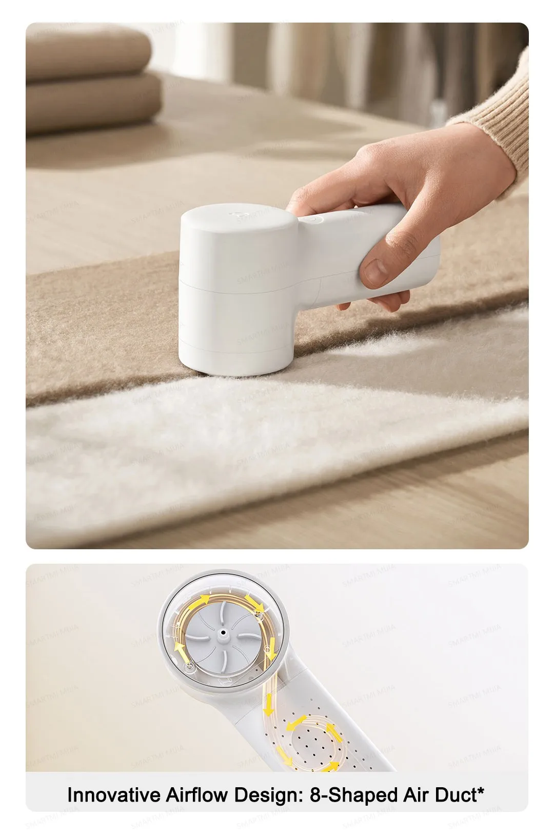 MIJIA Lint Remover 2,Fabric Shaver Clothes,180min Battery,6-Blade Strong Suction,USB Rechargeable,Fluff Pellet Removers