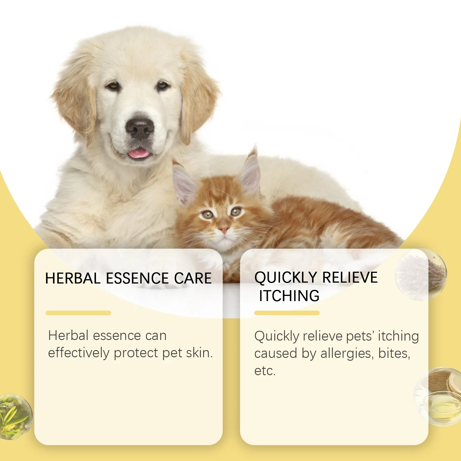 Pet Skin Care Spray Relieve Discomfort for Dogs Cat Flea Lice Control Alleviate Skin Scratching Licking Portable Pet Wound Spray