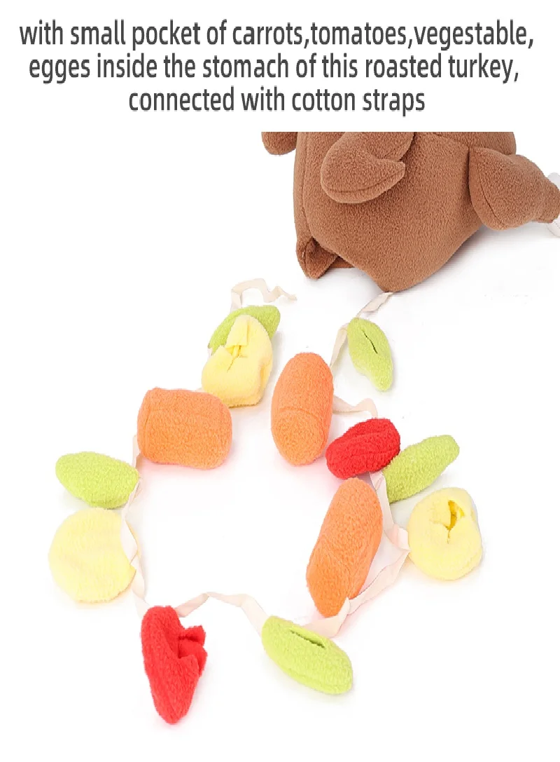 Pet Dog Snuffle Toy Roasted Turkey Toys Pet Interactive Puzzle Feeder Food Training IQ Dog Chew Toys Cute Animal Activity Toys