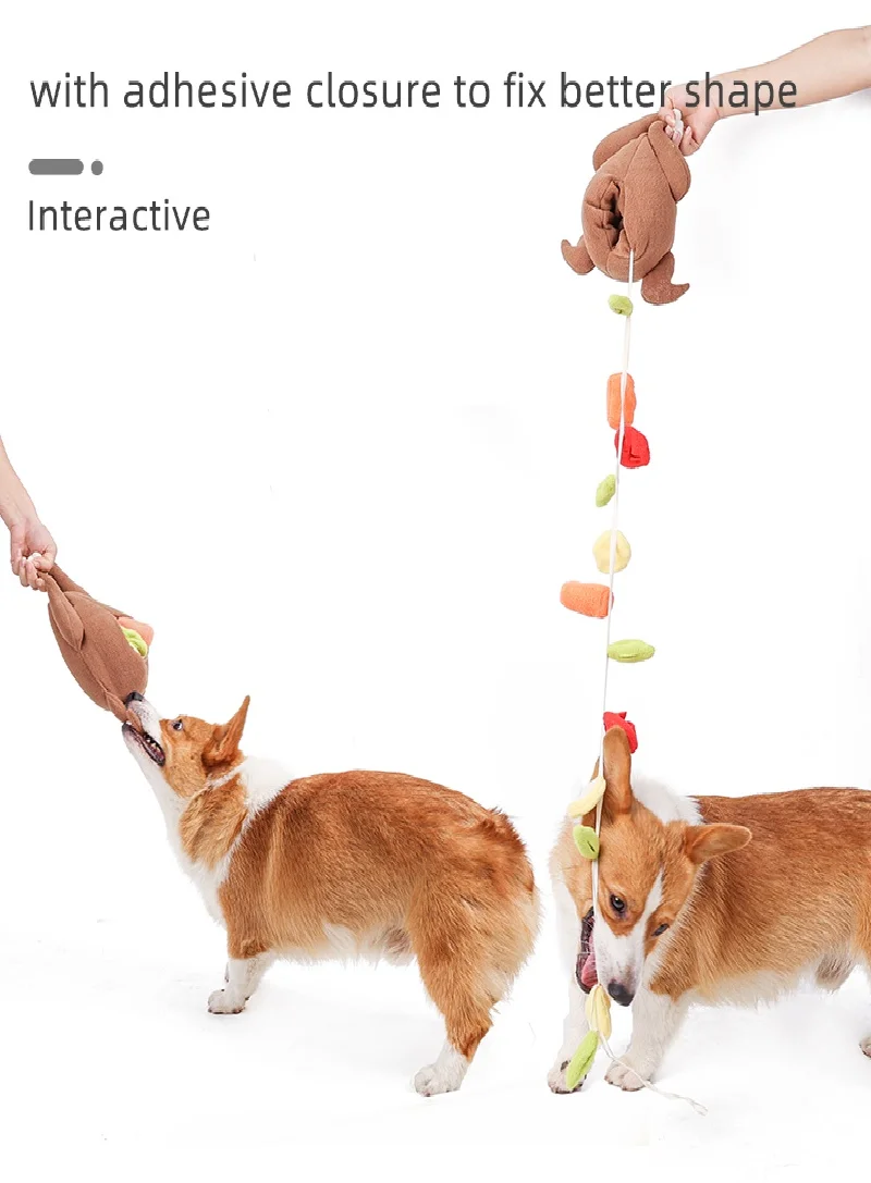 Pet Dog Snuffle Toy Roasted Turkey Toys Pet Interactive Puzzle Feeder Food Training IQ Dog Chew Toys Cute Animal Activity Toys