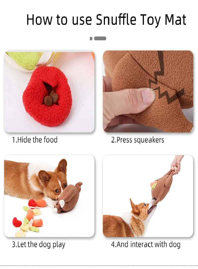 Pet Dog Snuffle Toy Roasted Turkey Toys Pet Interactive Puzzle Feeder Food Training IQ Dog Chew Toys Cute Animal Activity Toys