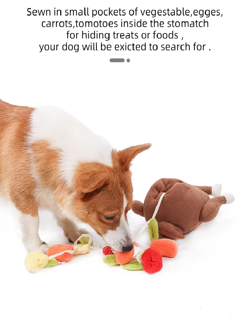 Pet Dog Snuffle Toy Roasted Turkey Toys Pet Interactive Puzzle Feeder Food Training IQ Dog Chew Toys Cute Animal Activity Toys