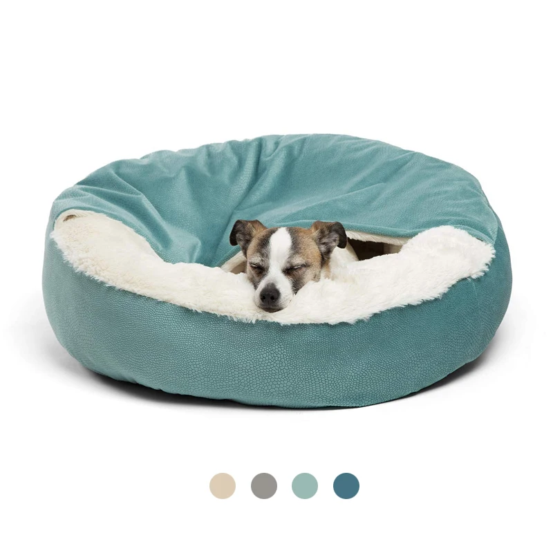 Benepaw Orthopedic Dog Bed With Hooded Blanket Winter Warm Waterproof Dirt Resistant Cat Puppy House Cuddler Machine Washable