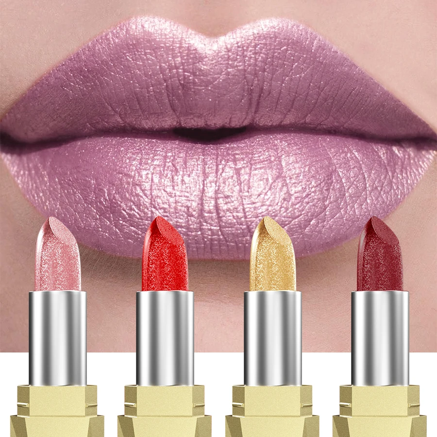 21Colors Bold & Intense Glitter Shiny Metallic Lipstick Pearlescent Lip Tint,Long Lasting Lip Senior Matte Lip Makeup Gifts for