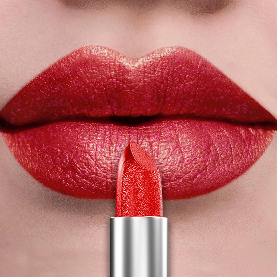 21Colors Bold & Intense Glitter Shiny Metallic Lipstick Pearlescent Lip Tint,Long Lasting Lip Senior Matte Lip Makeup Gifts for