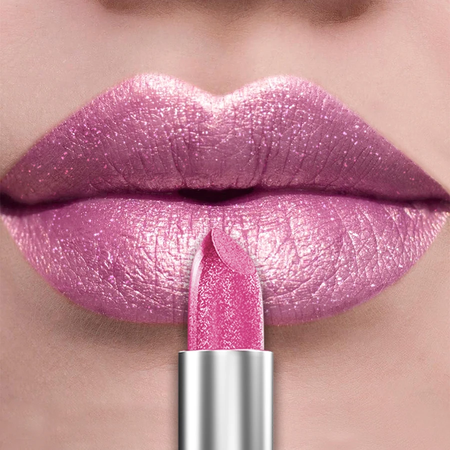 21Colors Bold & Intense Glitter Shiny Metallic Lipstick Pearlescent Lip Tint,Long Lasting Lip Senior Matte Lip Makeup Gifts for