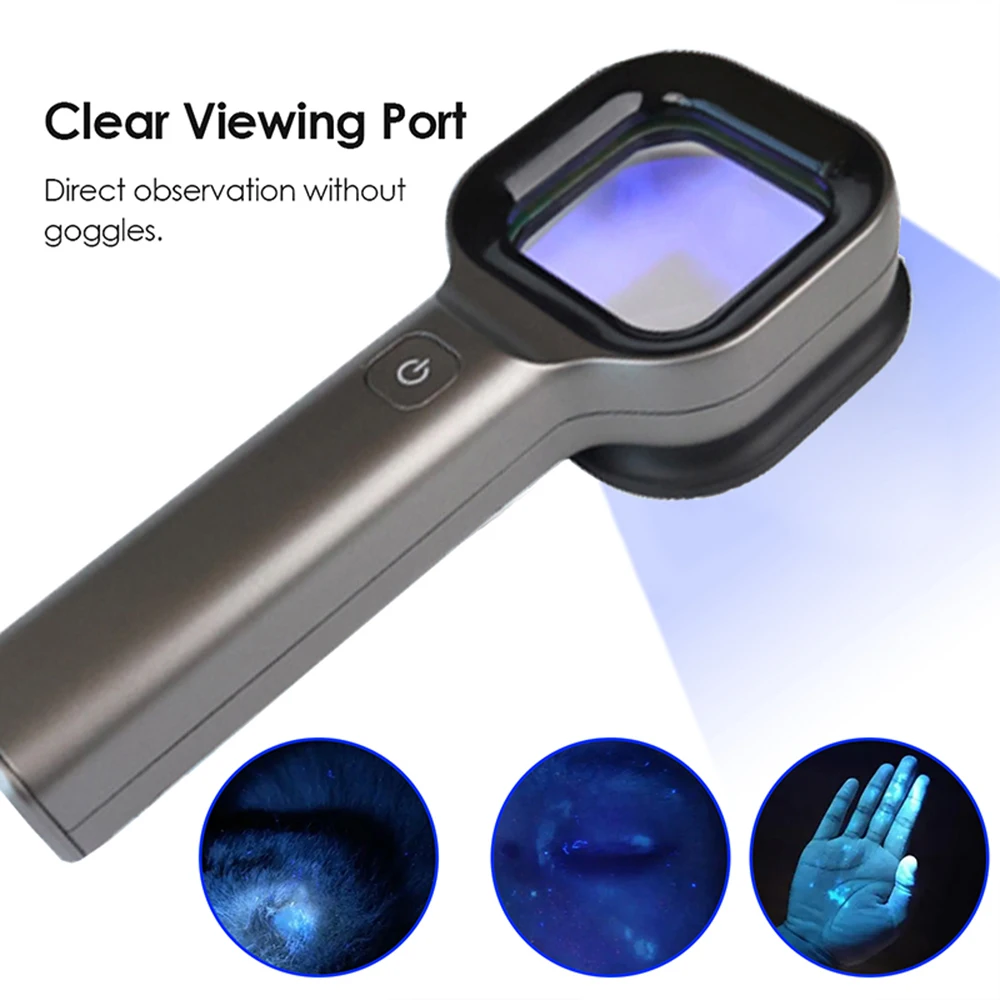 Handheld Wood Lamp for Pet Cat and Dog Skin Detection 365 Nanometer UV Irradiation Veterinary Equipment
