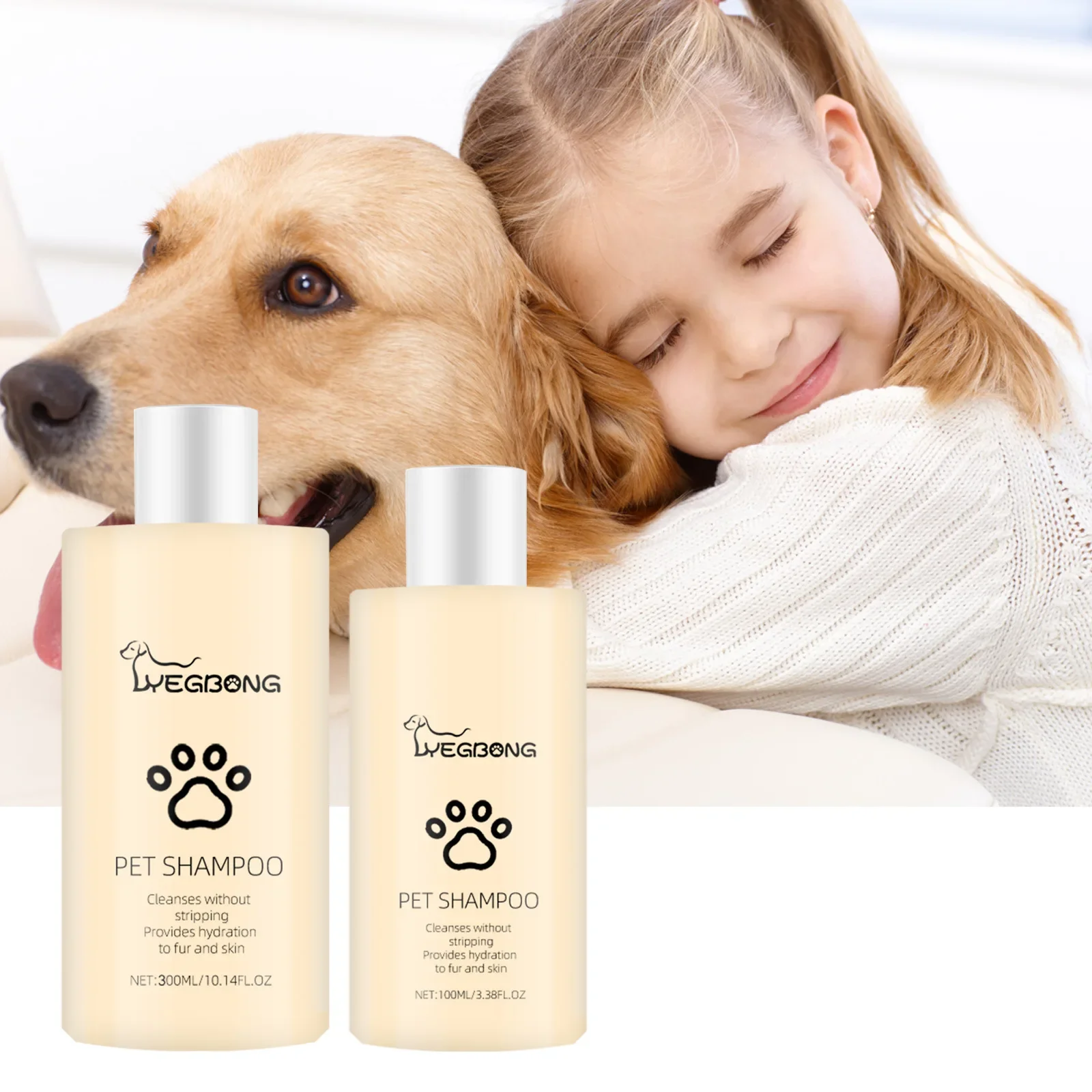 Pet Shampoo Cats and Dogs Gentle Cleansing Natural Formula Smooth Non Tangling Fur Fragrance Moisturizing Pet Grooming Supplies