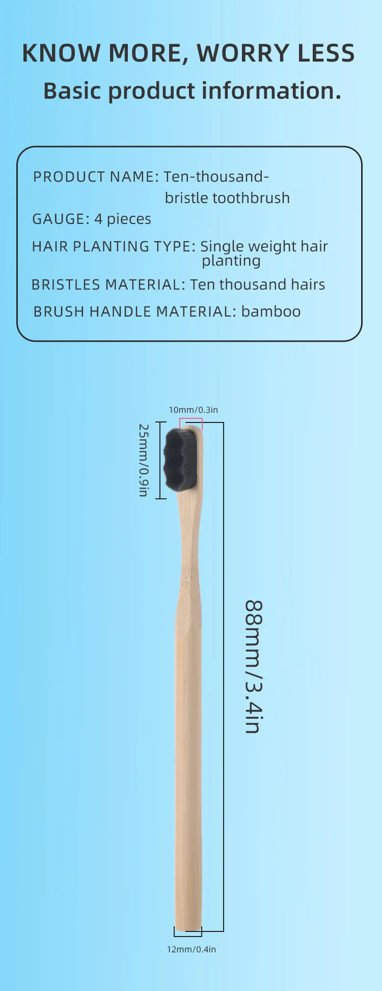 1PC/4PCS Bamboo Toothbrush for Adult,Biodegradable Toothbrush Soft Bristles,10000 Soft Natural Bristle Toothbrush Oral Hygiene