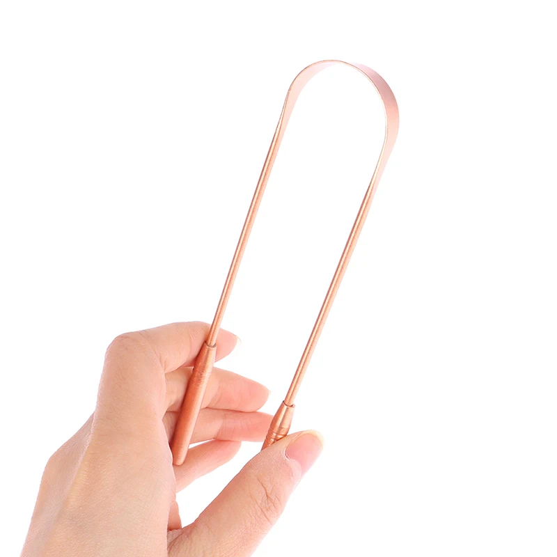 1Pc Copper Tongue Scraper Cleaner Scraper Toothbrush Dental Oral Care Hygiene Health Care Tool For Men Women