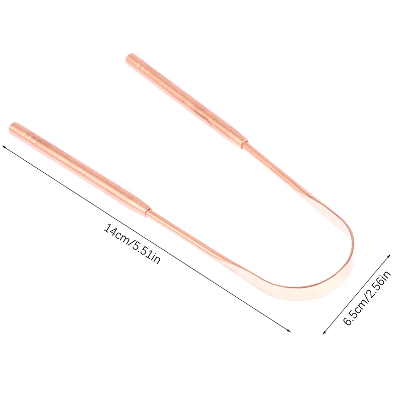1Pc Copper Tongue Scraper Cleaner Scraper Toothbrush Dental Oral Care Hygiene Health Care Tool For Men Women
