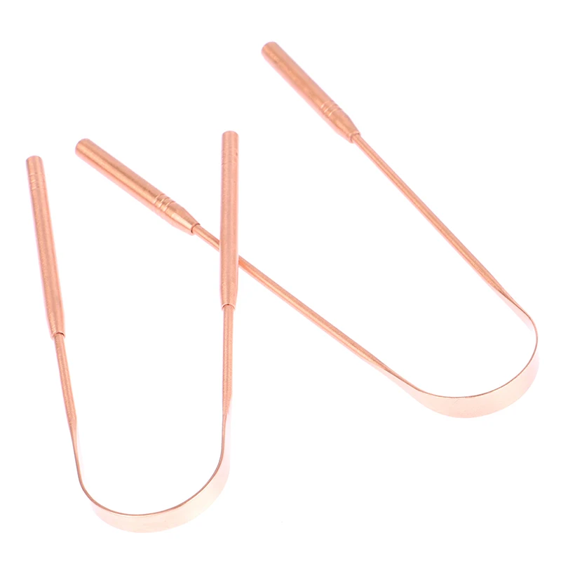 1Pc Copper Tongue Scraper Cleaner Scraper Toothbrush Dental Oral Care Hygiene Health Care Tool For Men Women