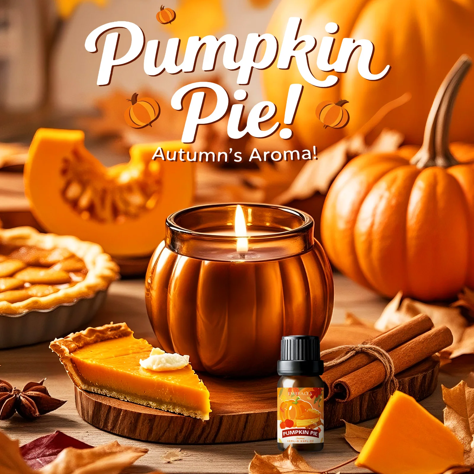 10ml Pumpkin Pie Fragrance Oils Refreshing Car Air Freshener For Aroma Diffusers Oil