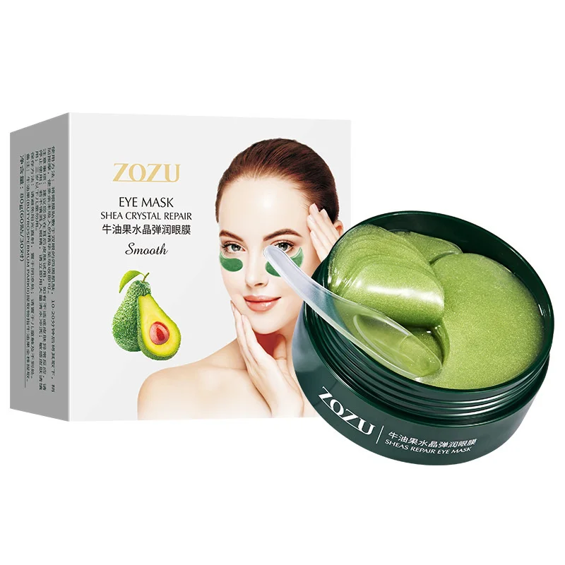 60Pcs Avocado Collagen Mask Natural Moisturizing Gel Eye Patches Smooth Repairing Eye Skin Care Korea Hydration Eye Masks